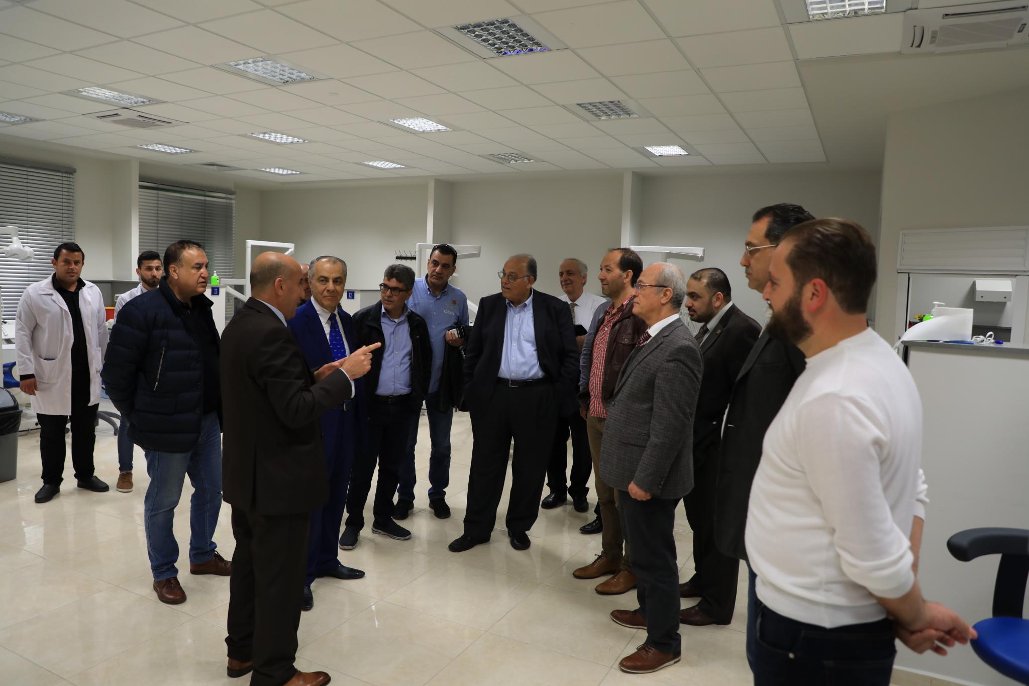 Accompanied by Eng. Zuhair Hijjawi- a Board of Directors Member, a delegation from the Palestinian Labor Council from Dubai and the Northern Emirates has visited the Arab American University.