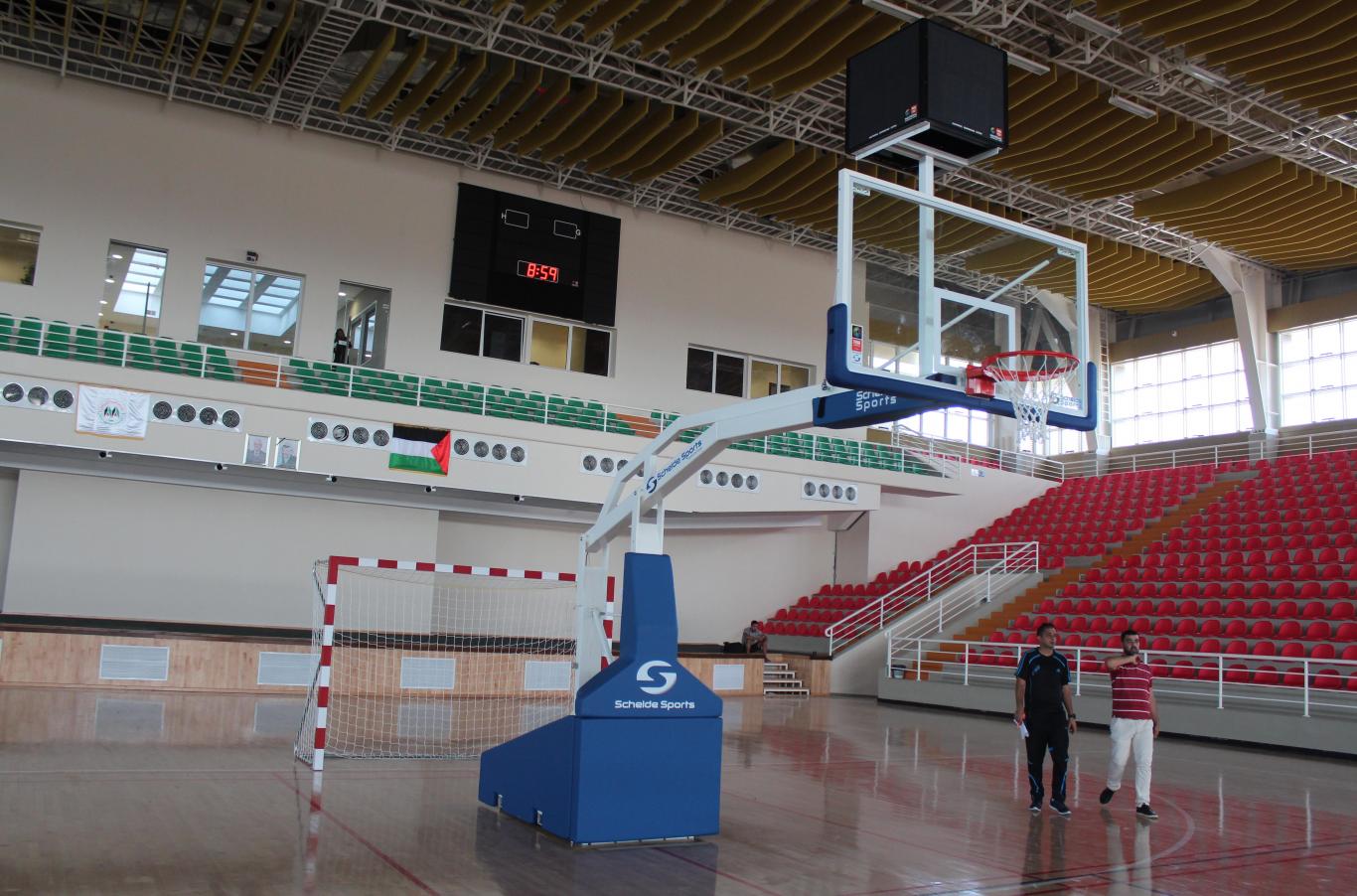Installing and Equipping Sports Equipment in the Arab American University Closed Gym Hall