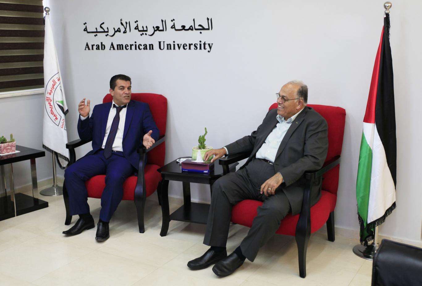 University President Ali Zeidan Abu Zuhri hosts the delegation of the general intelligence