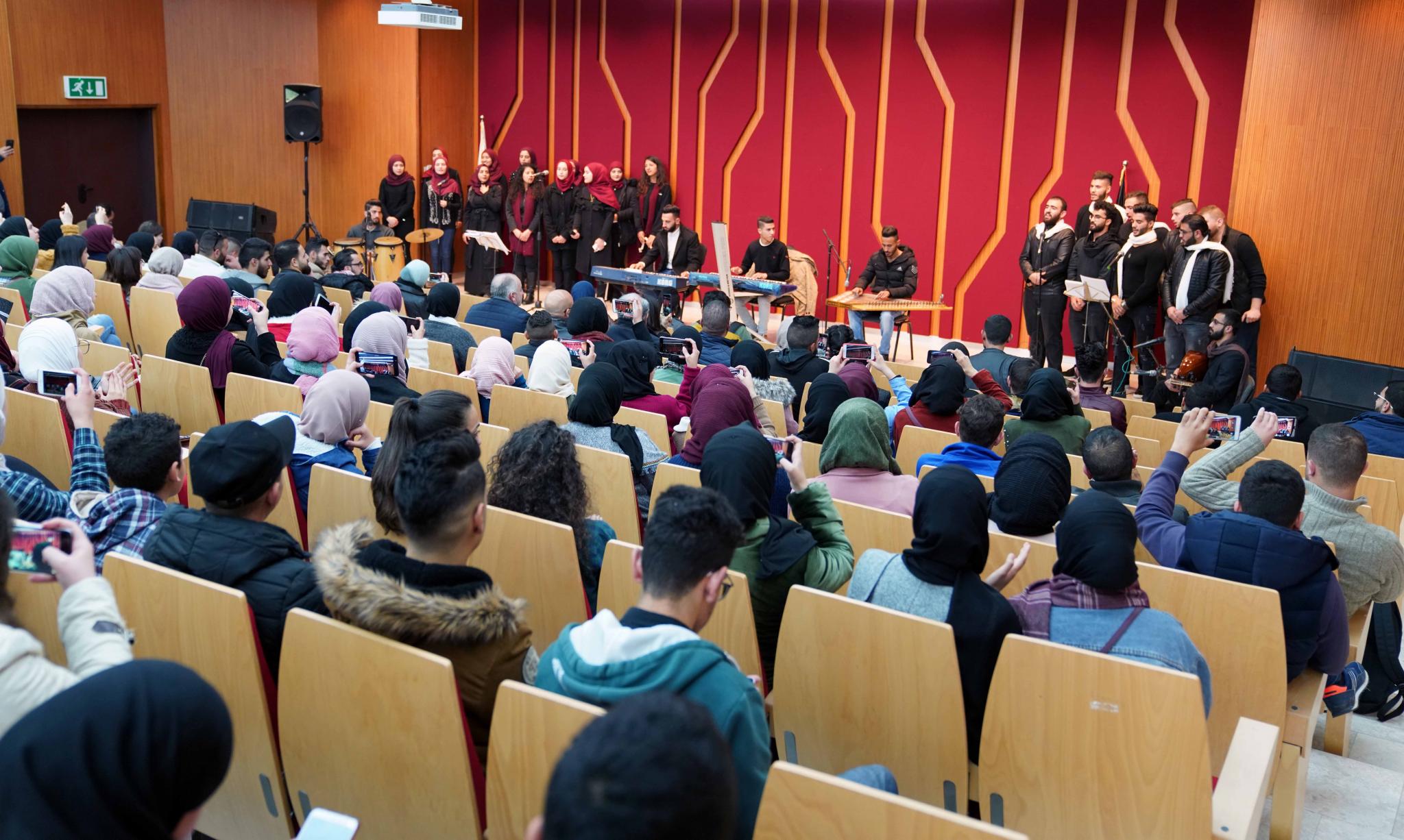 The Choir Band of the University Plays a Musical Show in Front of the Students