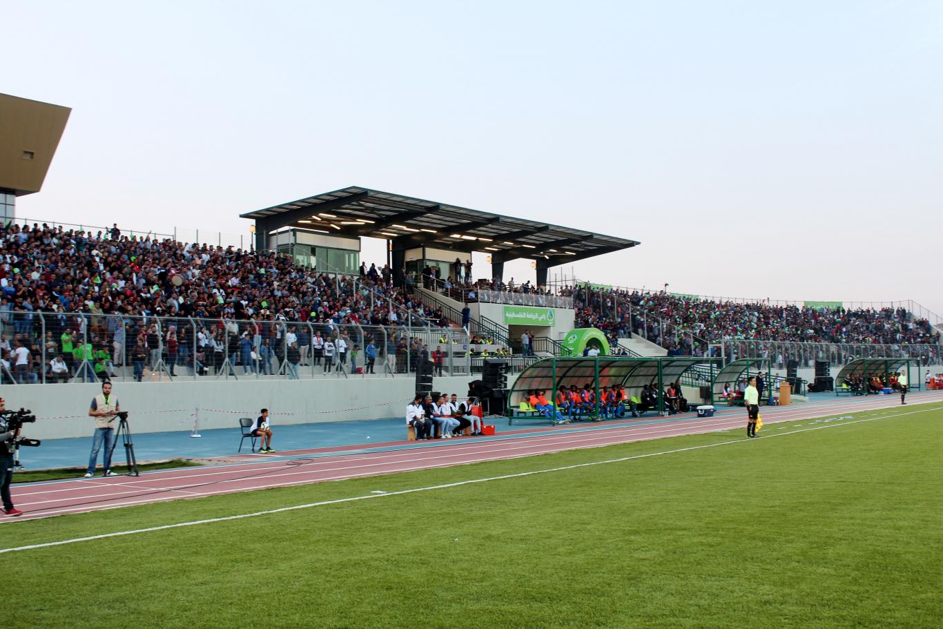 PALESTINE NATIONAL FOOTBALL TEAM AND MALDIVIAN TEAM MATCH AT THE ARAB AMERICAN UNIVERSITY INTERNATIONAL STADIUM