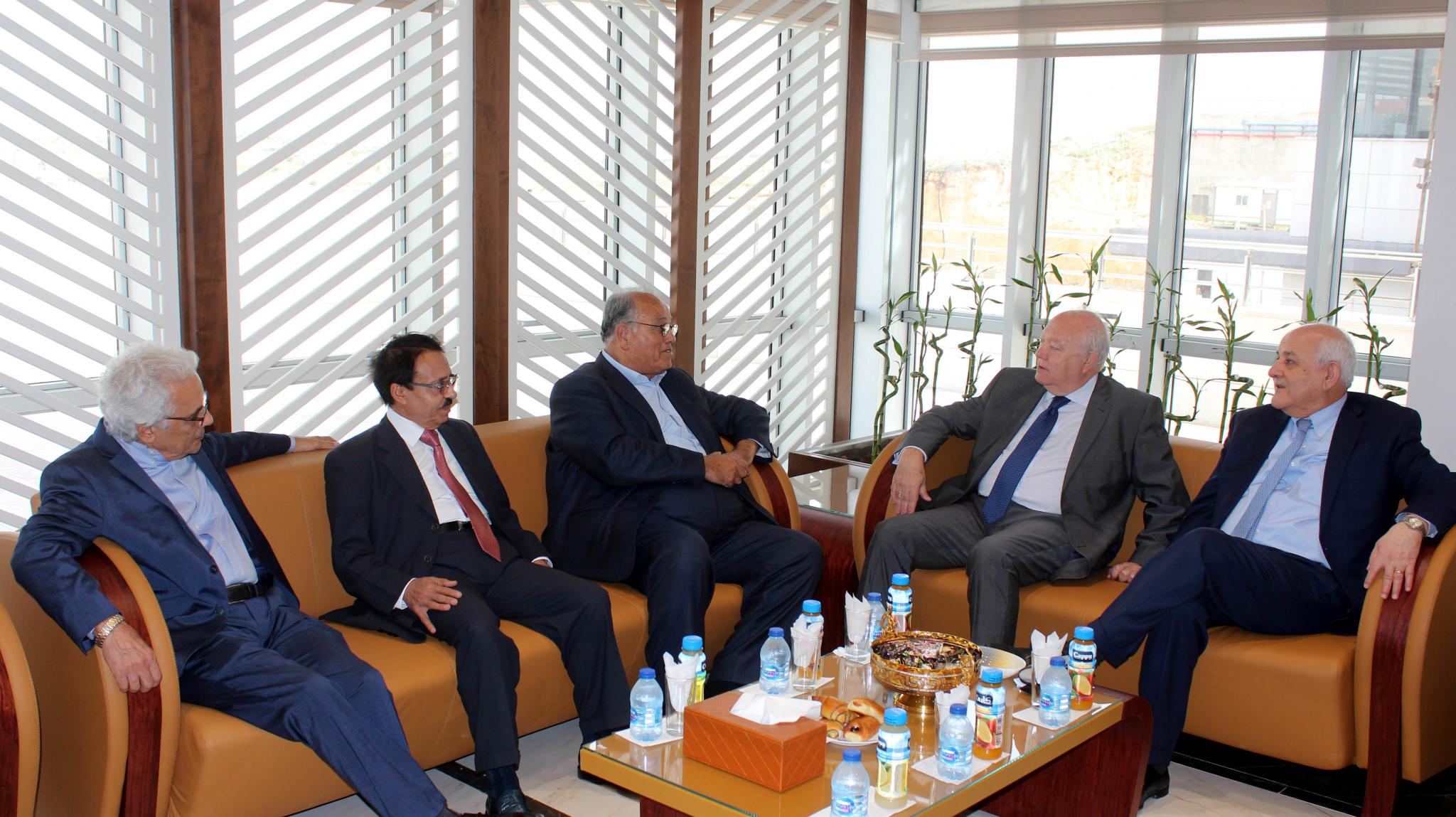 زيارة وزير الخارجية الاسباني الأسبق موراتينوس وسفير فلسطين لدى الأمم المتحدة منصور