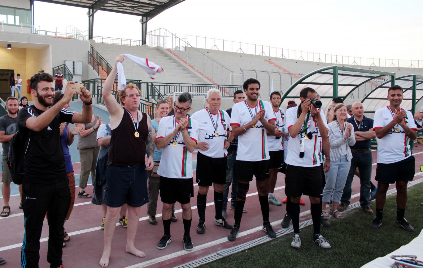 During the British Football Team Visit for Palestine