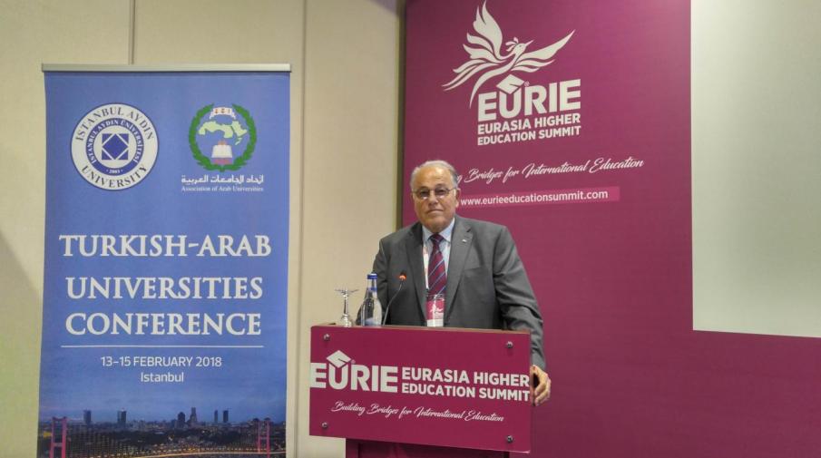 From the University President Prof. Dr. Ali Zeidan Abu Zuhri participation in the 13th joint meeting for Arab universities and Turkish universities