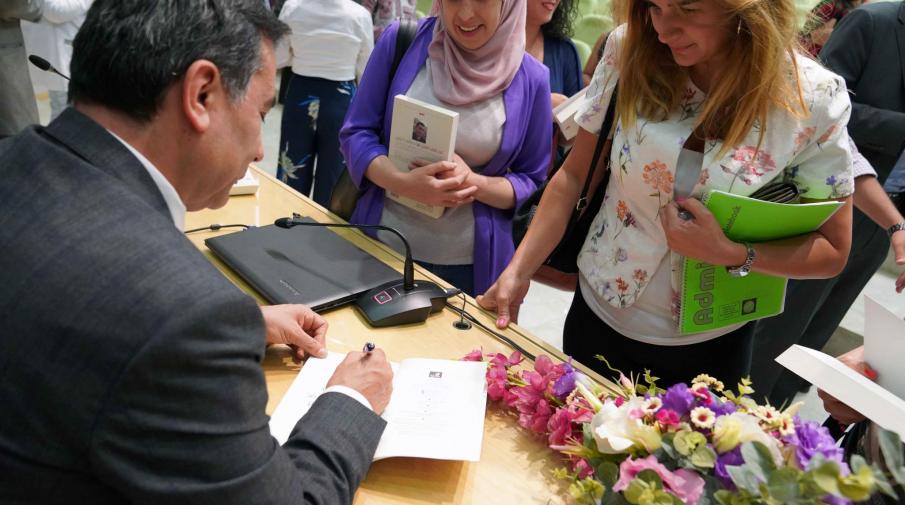 Part of signing of the book by the author