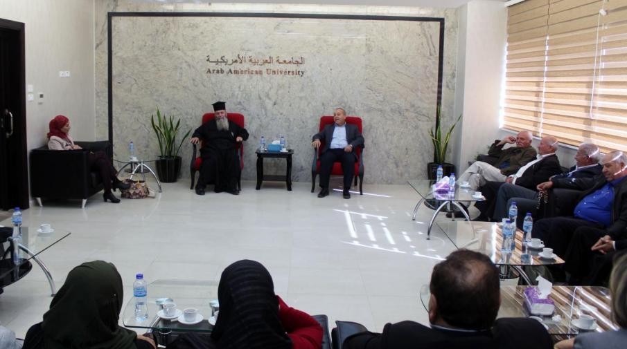 Priest Saleh Khoury and Doctor Ghazal Abu Raya Visit to the University