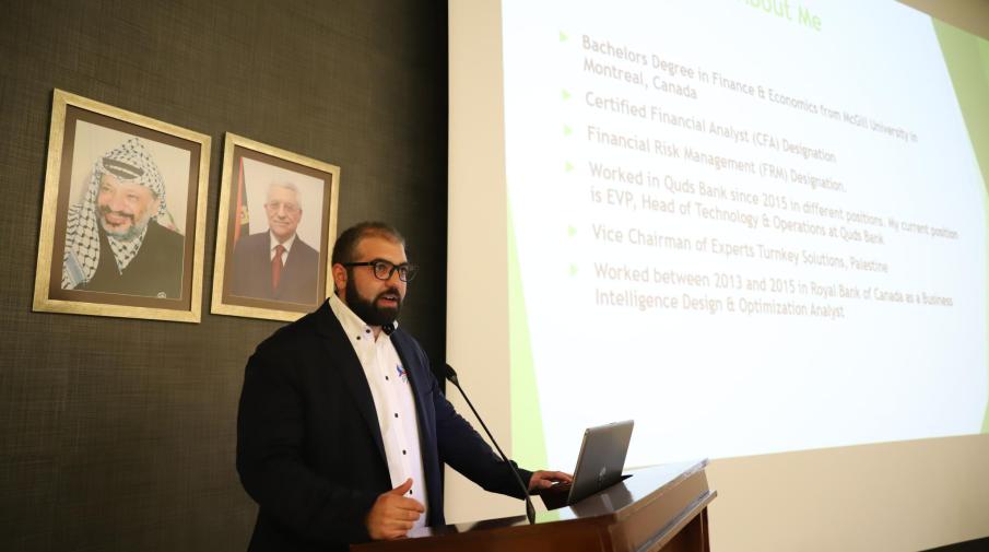 AAUP Hosts the Director of Technology and Operations Department at Quds Bank in a Symposium Entitled: 