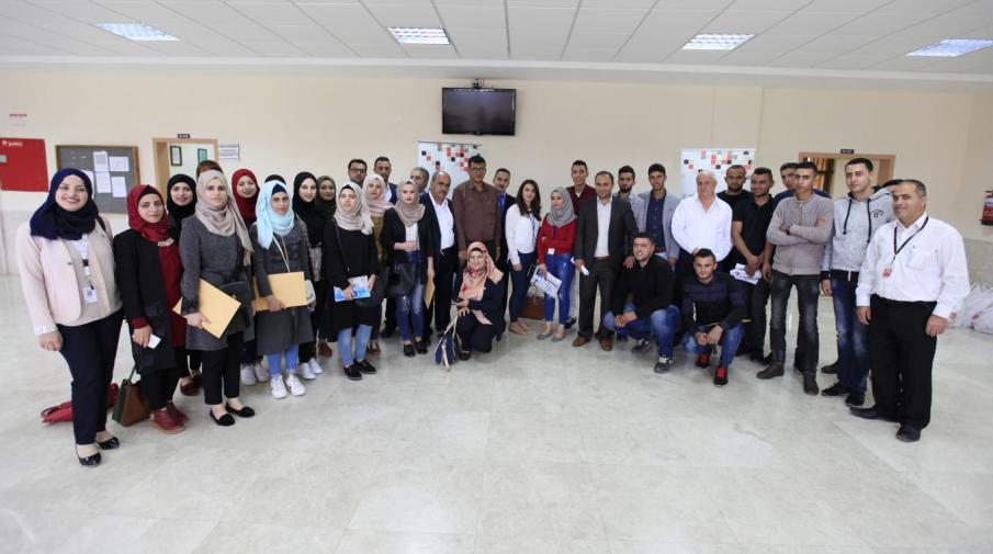 The participating students in the corporate governance competition for Palestinian universities