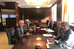 A meeting between Prof. Waleed Deeb – the Academic Advisor of the Board of Directors and the Founding President and Dr. David A. Heath- the President of the College of Optometry of the State University of New York (SUNY) and some faculty members.