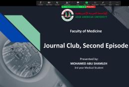 كلية الطب في الجامعة العربية الأمريكية تطلق سلسلة جديدة من النشاط البحثي Journal Club