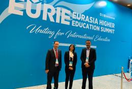 The participation of Dr. Dalal Iriqat- the VP for International Realtions, Dr. Ahmad Sadaqa- the VP for Planning and Quality Affairs and Mr Fathi Imour- the Public Relations Manager in the Eurasia Higher Education Summit in Istanbul
