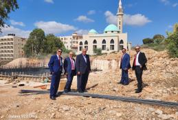 The AAUP Founder Chairman of the Board of Directors Looks over the Progress in the Construction Project of the Police Station Near the University Campus in Jenin