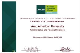 The Faculty of Administrative and Financial Sciences at the University Obtains (AACSB) Membership
