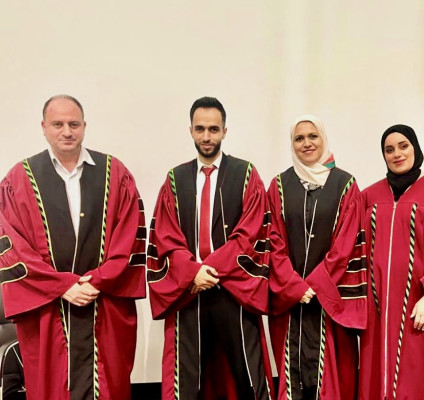 مناقشة رسالة ماجستير في القانون المدني للطالبة مالكه قيسي في الجامعة العربية الأمريكية
