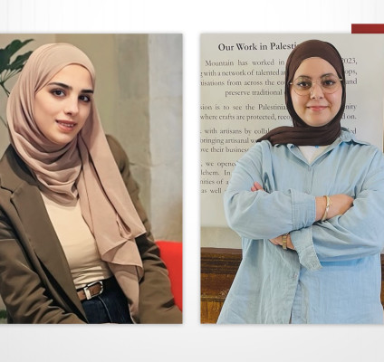 طالبتان من تخصص العمارة الداخلية تشاركان في برنامج تدريبي مشترك مع مؤسسة الجبل الفيروزي في بيت لحم