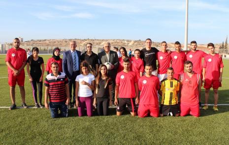خلال زيارة فريق كرة القدم من اجل فلسطين 